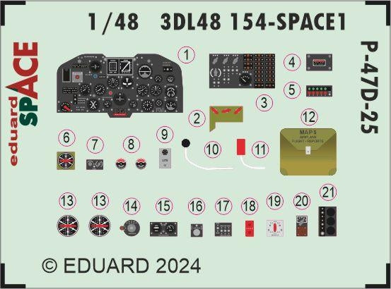 Eduard 3DL48154 P-47D-25 SPACE MINIART 1/48 – immagine 4