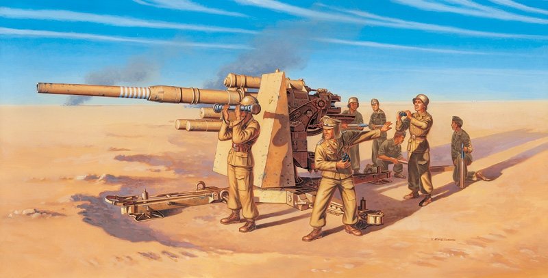 Italeri 7512 8.8 CM FLAK 37 AA GUN W/SERV. 1/72