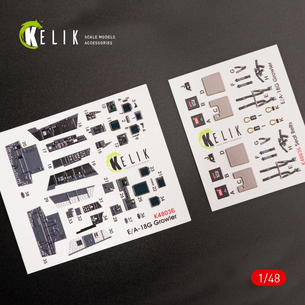 KELIK K48036 EA-18G &amp;quot;GROWLER&amp;quot; INTERIOR 3D DECALS FOR MENG KIT 1/48 – immagine 2