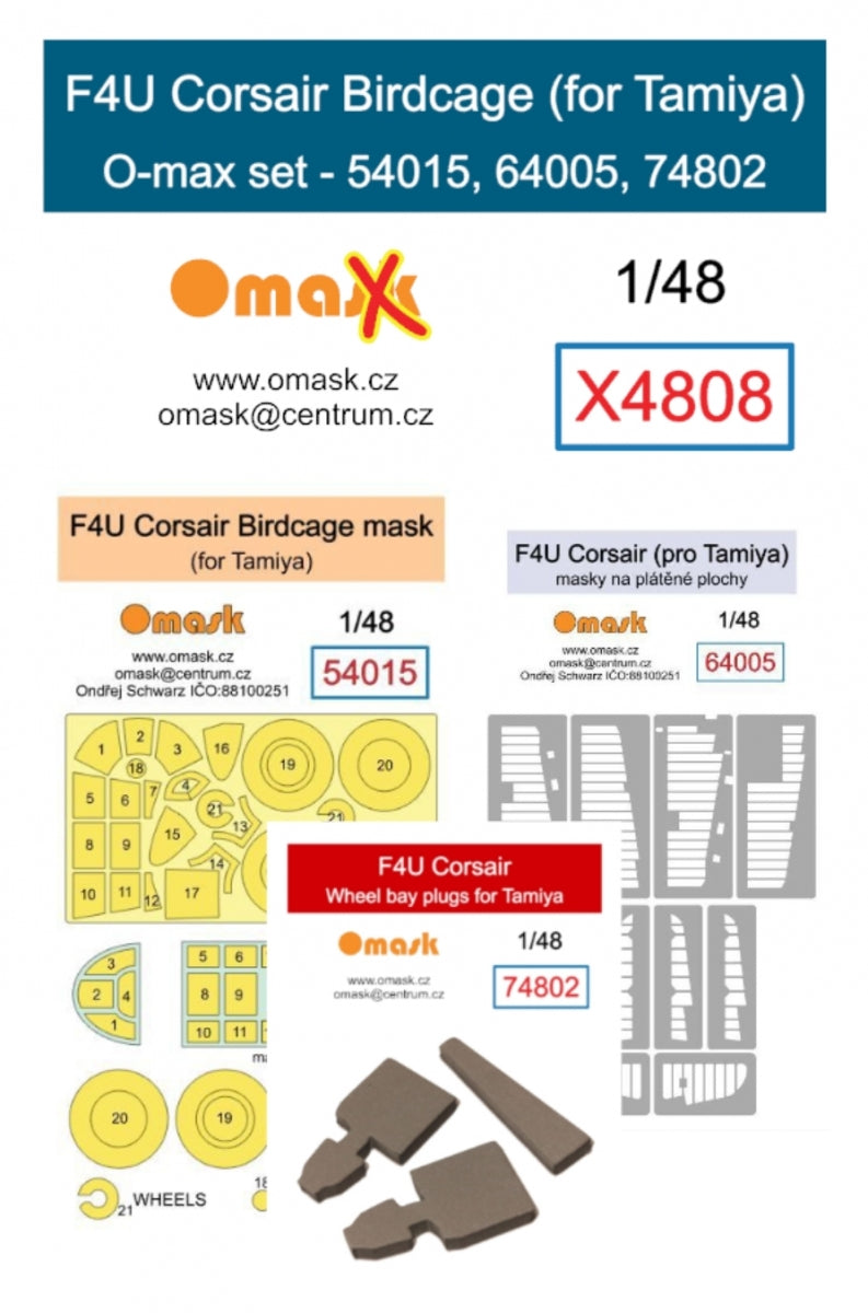 Omask X4808 F4U Corsair Birdcage O-max set for Tamiya 1/48
