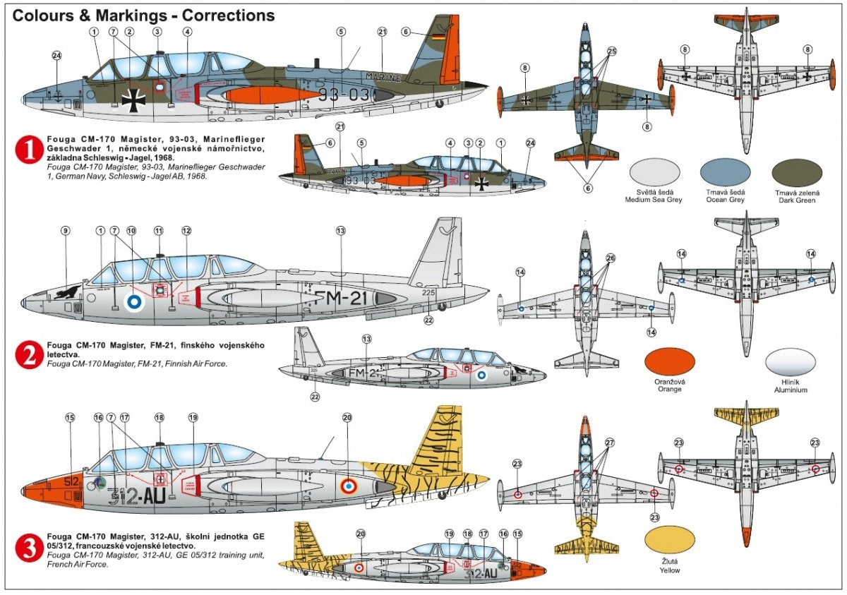 Kovozavody Prostejov KPM0242 Fouga CM-170 Magister „Over Europe“ 1/72 – immagine 2