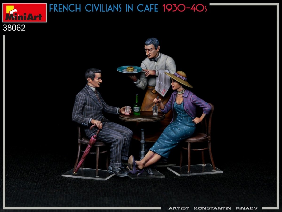 MiniArt 38062 FRENCH CIVILIANS IN CAFE 1930-40S 1/35 – zdjęcie 3