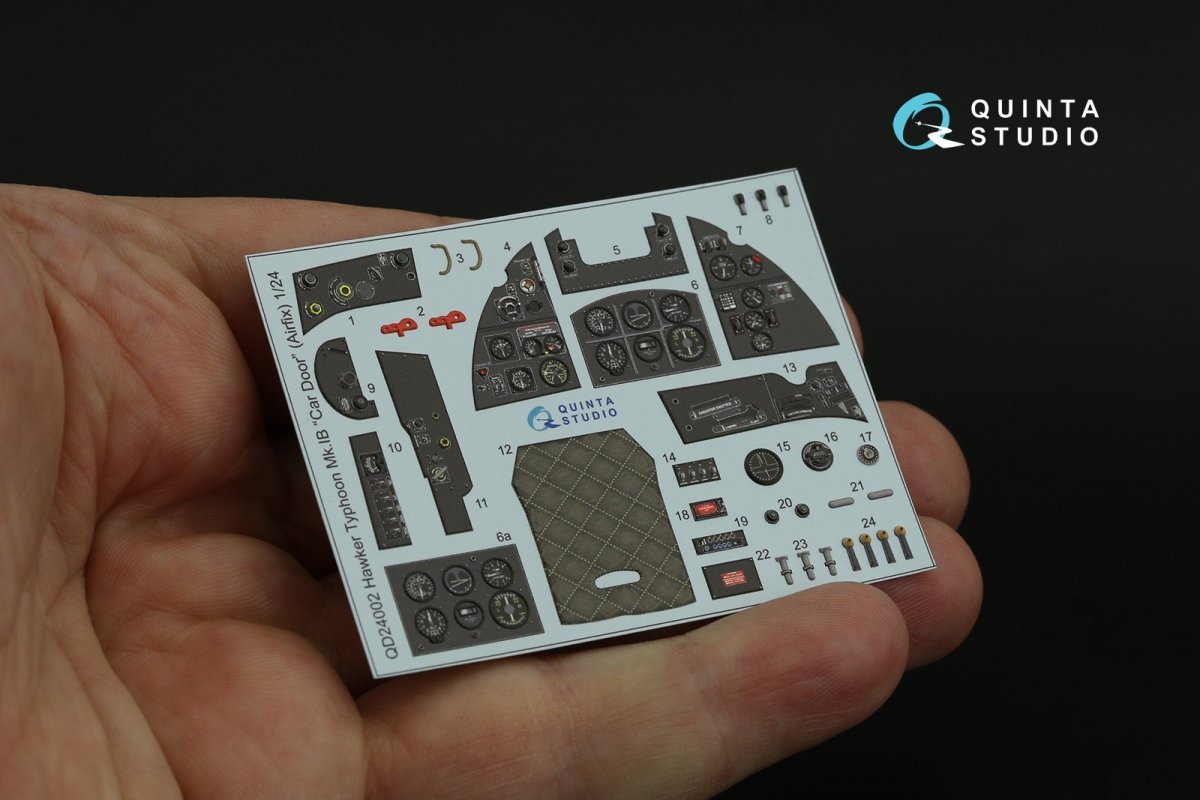Quinta Studio QD24002 Hawker Typhoon (Car Door) 3D-Printed &amp;amp; coloured Interior on decal paper (Airfix) 1/24 – Bild 7