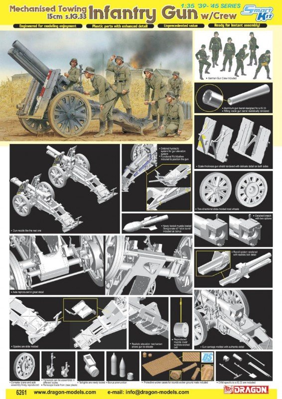 Dragon 6261 15cm Infantry Gun w. Crew 1/35 – immagine 2