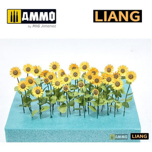 Liang 0101 Tournesols en papier pour dioramas (pièces imprimées au laser et en 3D) – image 3