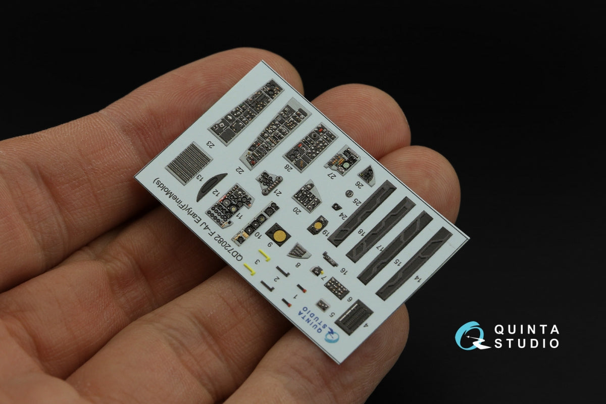 Quinta Studio QD72082 F-4J Early 3D-Printed &amp;amp; coloured Interior on decal paper (Fine Molds) 1/72 – immagine 5
