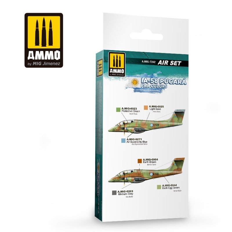 AMMO of Mig Jimenez 7242 IA-58 PUCARÁ FAA COLORS SET 6x17ml – immagine 2