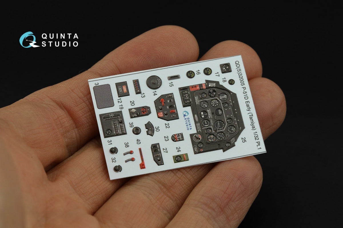 Quinta Studio QDS-32005 P-51D (Early) 3D-Printed coloured Interior on decal paper (Tamiya) (small version) 1/32 – Bild 3