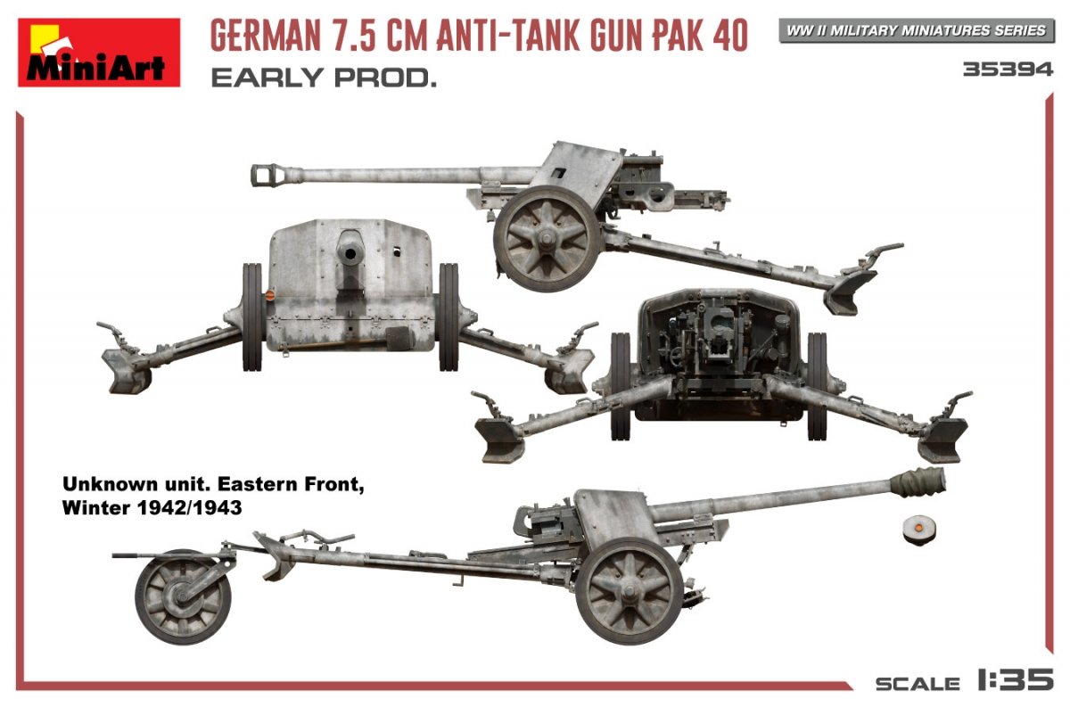 MiniArt 35394 GERMAN 7.5CM ANTI-TANK GUN PAK 40. EARLY PROD 1/35 – image 11