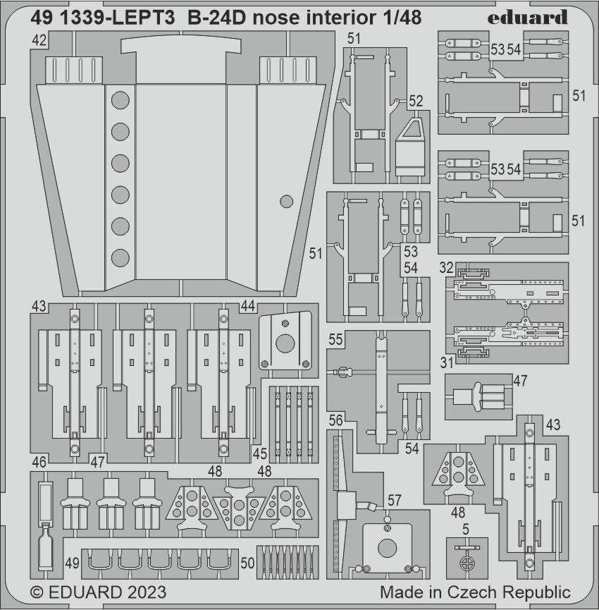 Eduard 491339 B-24D nose interior REVELL 1/48 – Bild 3