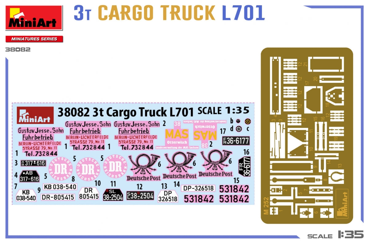 MiniArt 38082 3T CARGO TRUCK L701 1/35 – imagen 2