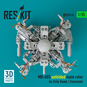 RESKIT RSU35-0094 MH-60S unfolded main rotor for Kitty Hawk / Zimimodel (3D Printed) 1/35