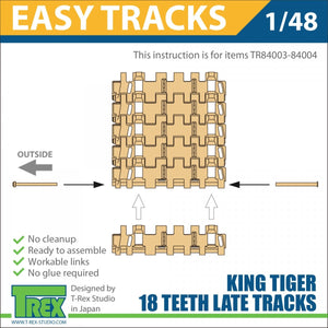T-Rex Studio TR84004 King Tiger Late 18 Teeth Tracks Mirror Version w/Sprockets 1/48 – immagine 5