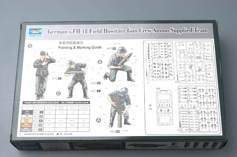 Trumpeter 00426 German s.FH 18 Field Howitzer Gun Crew Ammo Supplied Team 1/35 – Bild 3