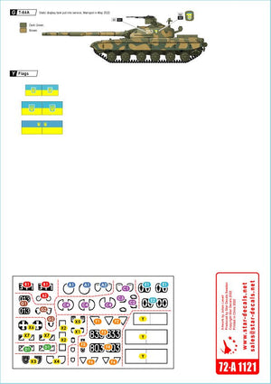 Star Decals 72-A1121 War in Ukraine # 4. Ukrainian T-64 mix in 2022 war 1/72 – imagen 2