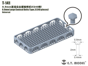 E.T. Model T-141 0.9mm Large Conical Bolts Type.2 240 pieces