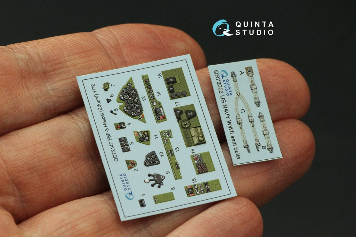 Quinta Studio QD72147 F6F-3 Hellcat 3D-Printed coloured Interior on decal paper (Eduard) 1/72 – imagen 2