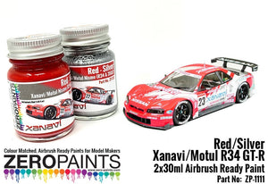 Zero Paints ZP-1111 Xanavi/Motul Nismo (R34 &amp;amp; 350Z) Red/Silver Paint Set 2x30ml