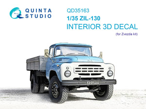 Quinta Studio QD35163 ZiL-130 3D-Printed &amp;amp; colored Interior on decal paper (Zvezda) 1/35