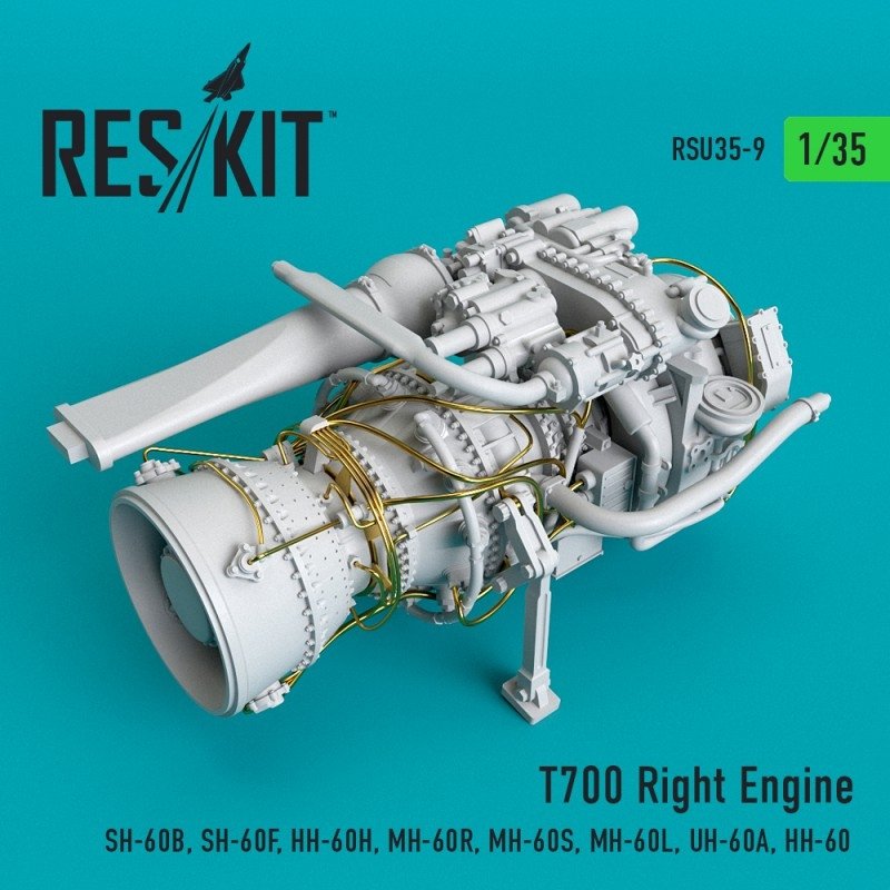 RESKIT RSU35-0009 T700 Right Engine (SH-60B, SH-60F, HH-60H, MH-60R, MH-60S, MH-60L, UH-60A, HH-60) 1/35