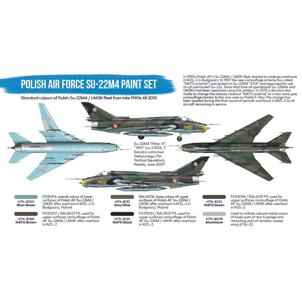 Hataka HTK-BS47 Polish Air Force Su-22M4 paint set (6x17ml) – immagine 2