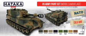 Kit de peinture Hataka Hobby HTK-AS51 Armée américaine (camouflage MERDC) (8 x 17 ml)