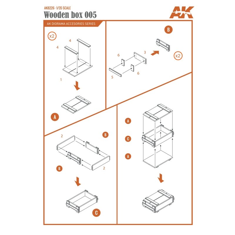AK Interactive AK8226 LASER CUT WOODEN BOX 005 (9 UNITS) – zdjęcie 4