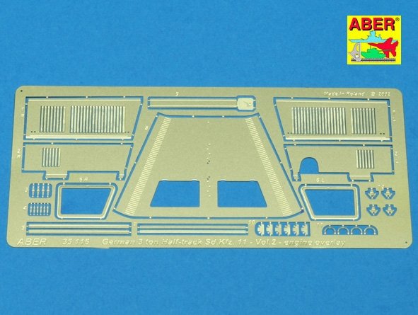 Aber 35116 SD.Kfz. 11 Vol.2 zestaw dodatkowy zaluzje i maska silnika (AFV) 1/35