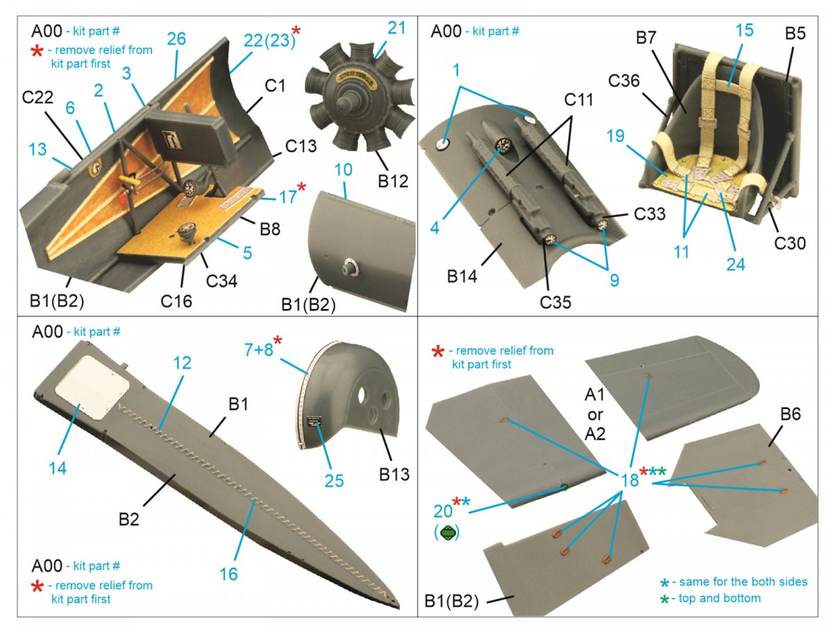 Intérieur imprimé en 3D et coloré sur papier décalcomanie Quinta Studio QD48298 Fokker EV-DVIII (Eduard) 1/48 – image 11