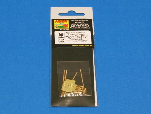 Aber 35L-087 Ensemble de 4 canons de canon allemands de 2 cm L/65 pour Flakvierling 38 (1/35) – image 3