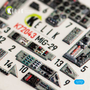 KELIK K72043 MIG-29 FULCRUM-A 9-12 INTERIOR 3D DECALS FOR GWH KIT 1/72 – immagine 4
