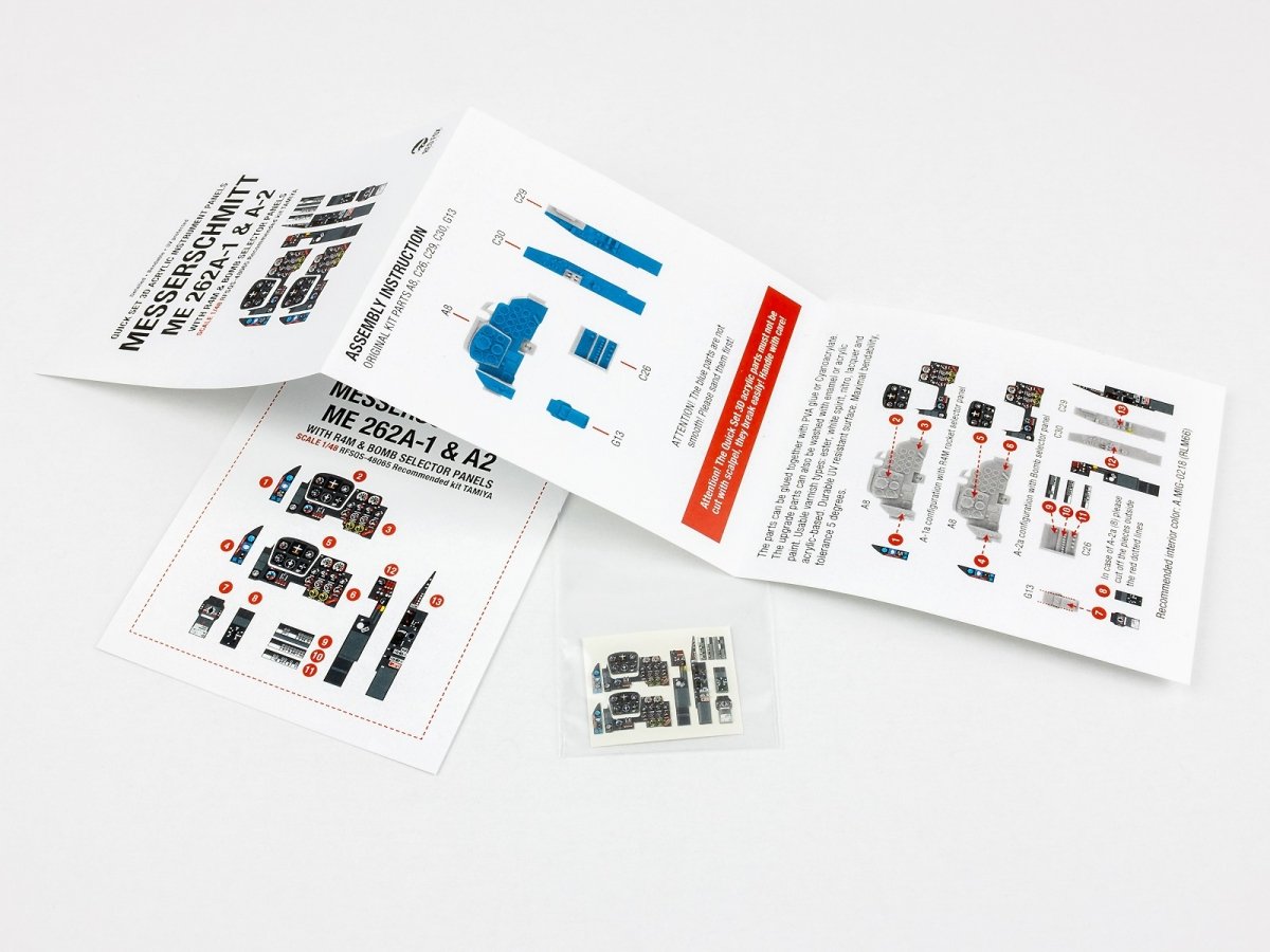 Red Fox Studio QS-48065 Me 262A-1/A-2 with R4M &amp;amp; Bomb selector panel Tamiya 1/48 – imagen 3