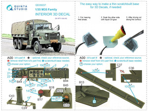 Quinta Studio QD35037 M35 Family 3D-Printed &amp;amp; coloured Interior on decal paper (AFV club) 1/35 – immagine 6
