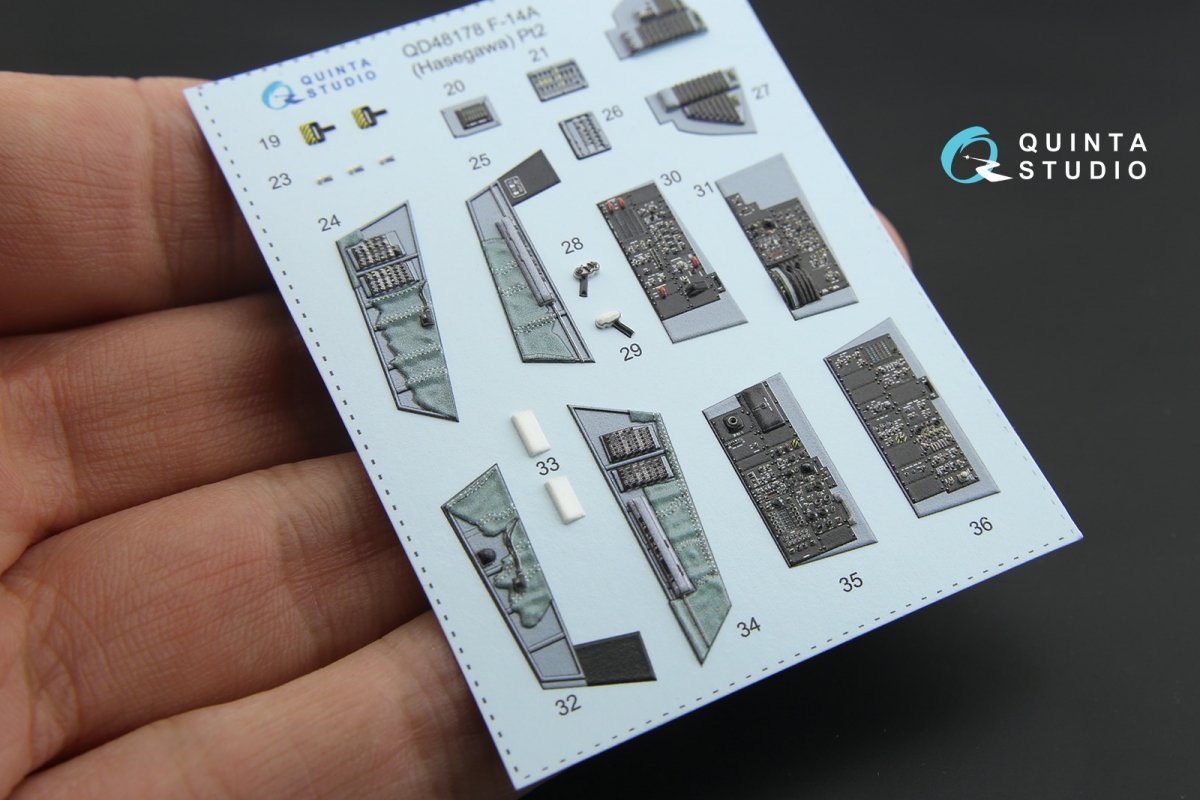 Quinta Studio QD48178 F-14A 3D-Printed &amp;amp; coloured Interior on decal paper (for Hasegawa kit) 1/48 – imagen 13