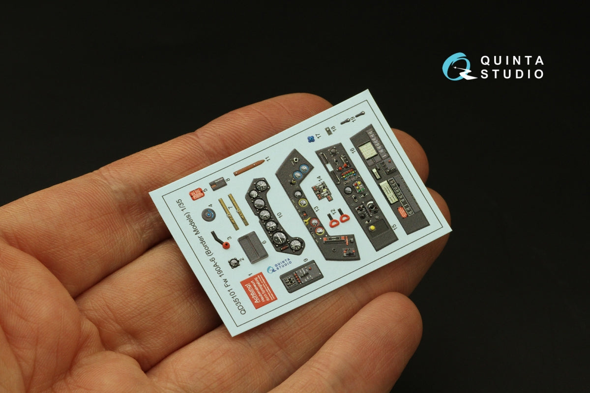 Quinta Studio QD35101 FW 190A-6 3D-Printed &amp;amp; coloured Interior on decal paper (Border Model) 1/35 – Bild 5