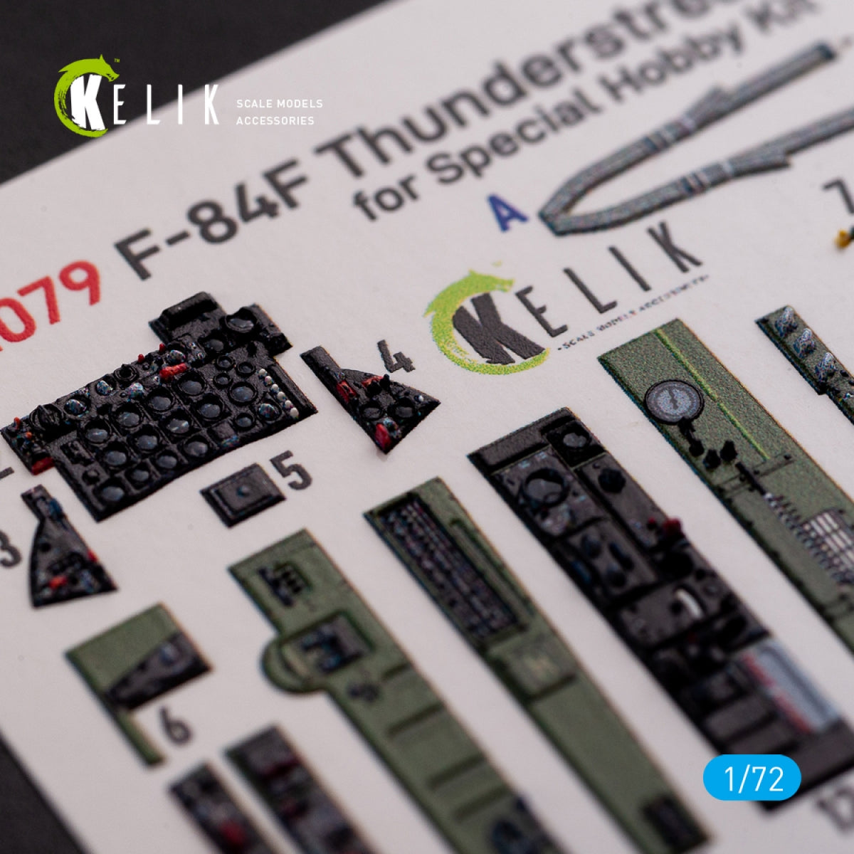KELIK K72079 F-84F Thunderstreak interior 3D decals for Special Hobby kit 1/72 – Bild 5