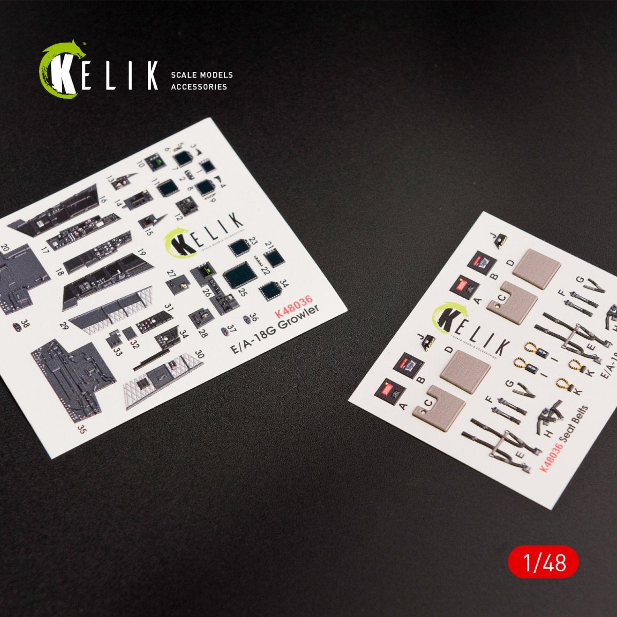 KELIK K48036 EA-18G "GROWLER" INTERIOR 3D DECALS FOR MENG KIT 1/48