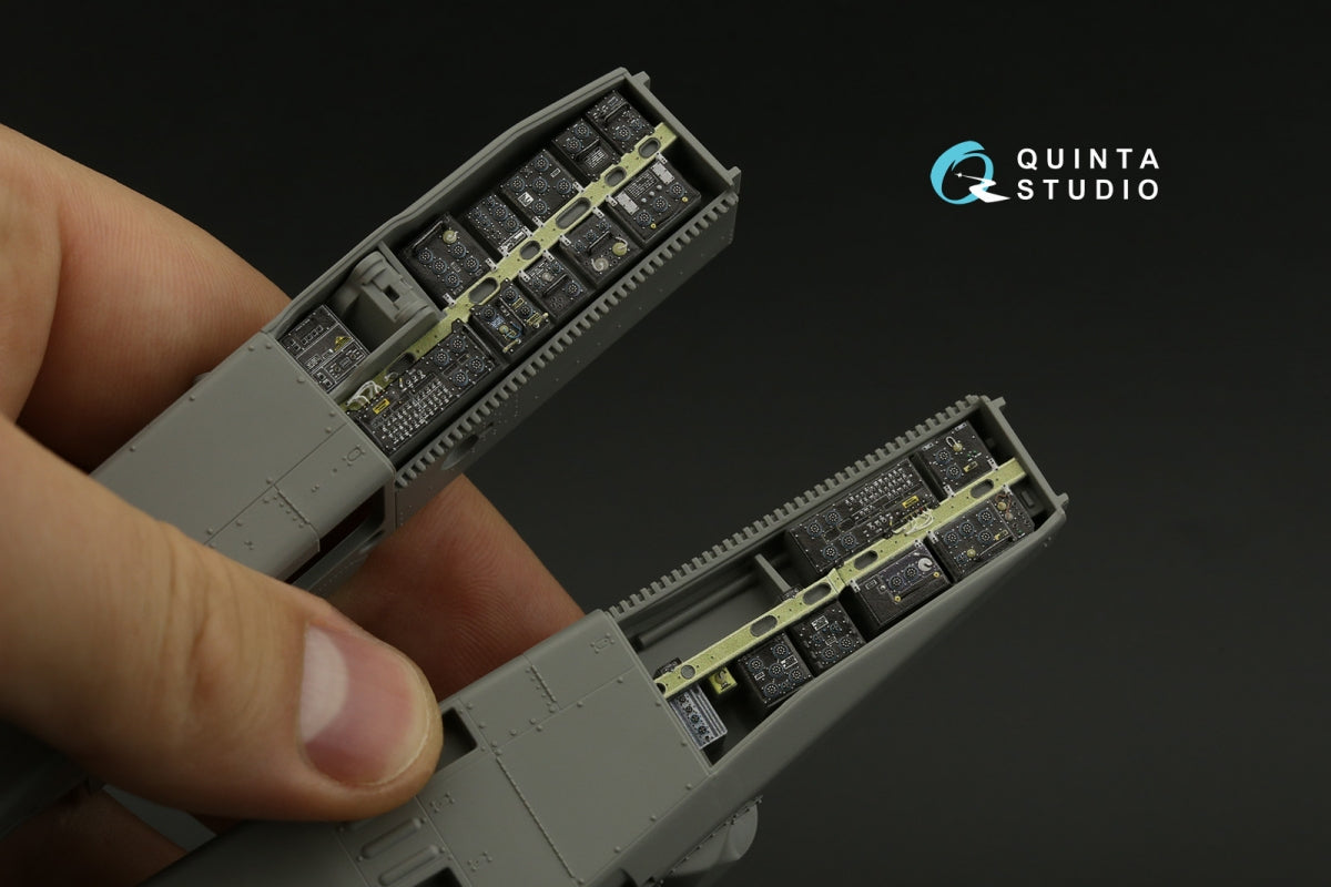 Quinta Studio QD35118 AH-64D Extended forward avionics bays 3D-Printed &amp;amp; coloured Interior on decal paper (Takom) 1/35 – immagine 8