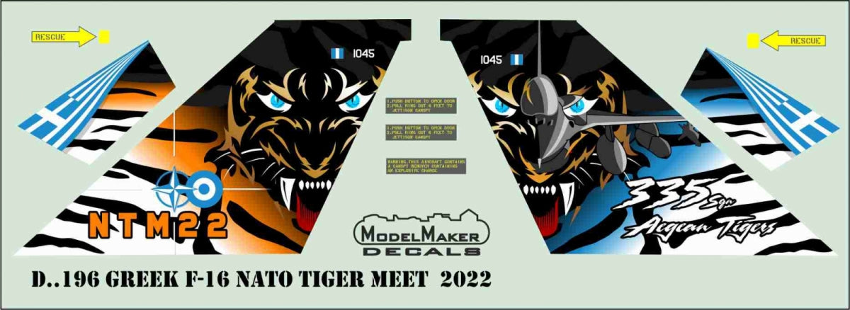 ModelMaker Decals D48196 Greek F-16 NATO Tiger Meet 2022 1/48 – imagen 3