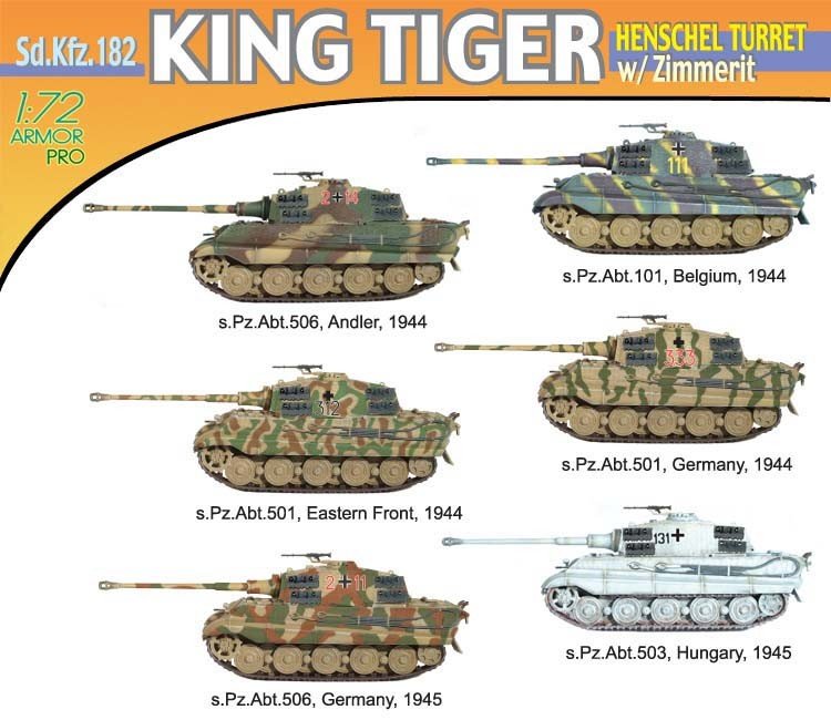 Dragon 7240 King Tiger Henschel Turret w/Zimm. 1/72 – immagine 2