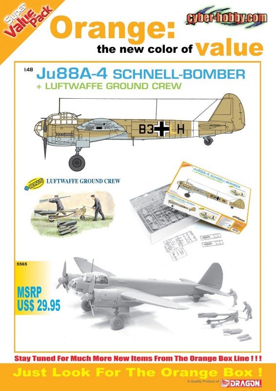 Cyber Hobby 5565 Ju88A-4 Schnell-Bomber + Luftwaffe Ground Crew 1/48 – immagine 2