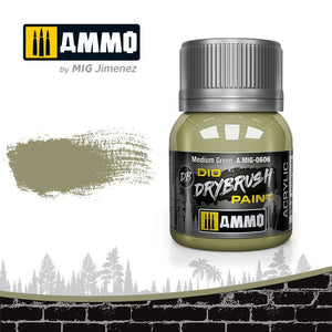 Ammo of Mig 0606 DRYBRUSH Medium Green 40ml