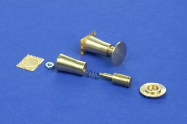 RB Model 35A08 Railroad round buffer turned and photo etch brass kit set contains two buffers 1/35 – immagine 2