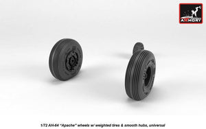 Armory Models AW72335 AH-64 Apache wheels w/ weighted tires, smooth hubs 1/72 – imagen 4