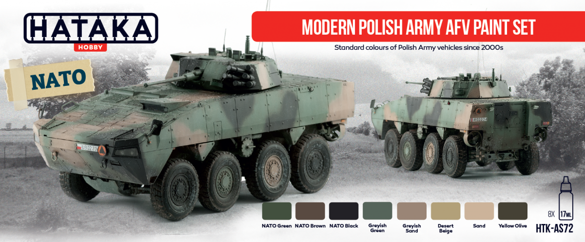 Hataka HTK-AS72 Modern Polish Army AFV paint set (8x17ml) – Bild 2