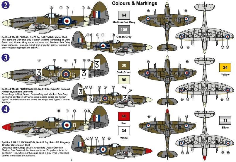 AZ Model AZ7640 British Famous Fighter Supermarine Spitfire Mk. 22 &amp;quot;post war Spitfire&amp;quot; Limited edition 500 pcs. only 1/72 – Bild 2