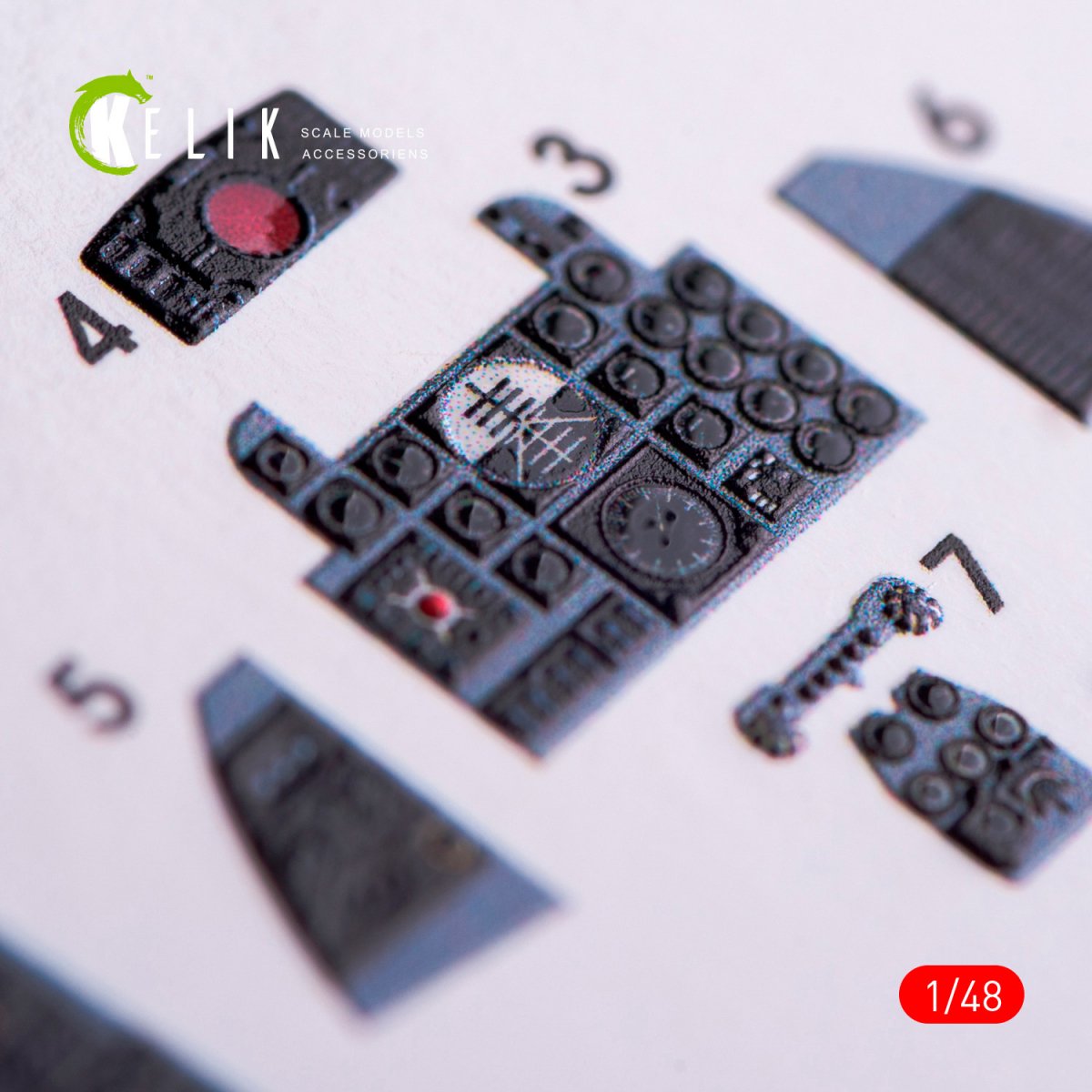 KELIK K48020 F-4B/N INTERIOR 3D DECALS FOR ACADEMY KIT 1/48 – immagine 4
