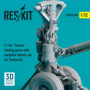 RESKIT RSU32-0088 Train d&amp;#39;atterrissage F-14A « TOMCAT » avec roues lestées pour maquette Tamiya (impression 3D) 1/32