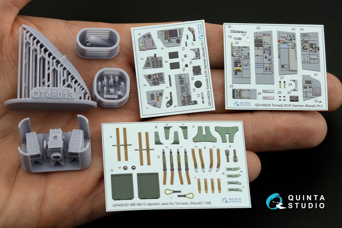 Quinta Studio QD+48204 Tornado ECR German 3D-Printed &amp;amp; coloured Interior on decal paper (Revell) (with 3D-printed resin parts) 1/48 – zdjęcie 5