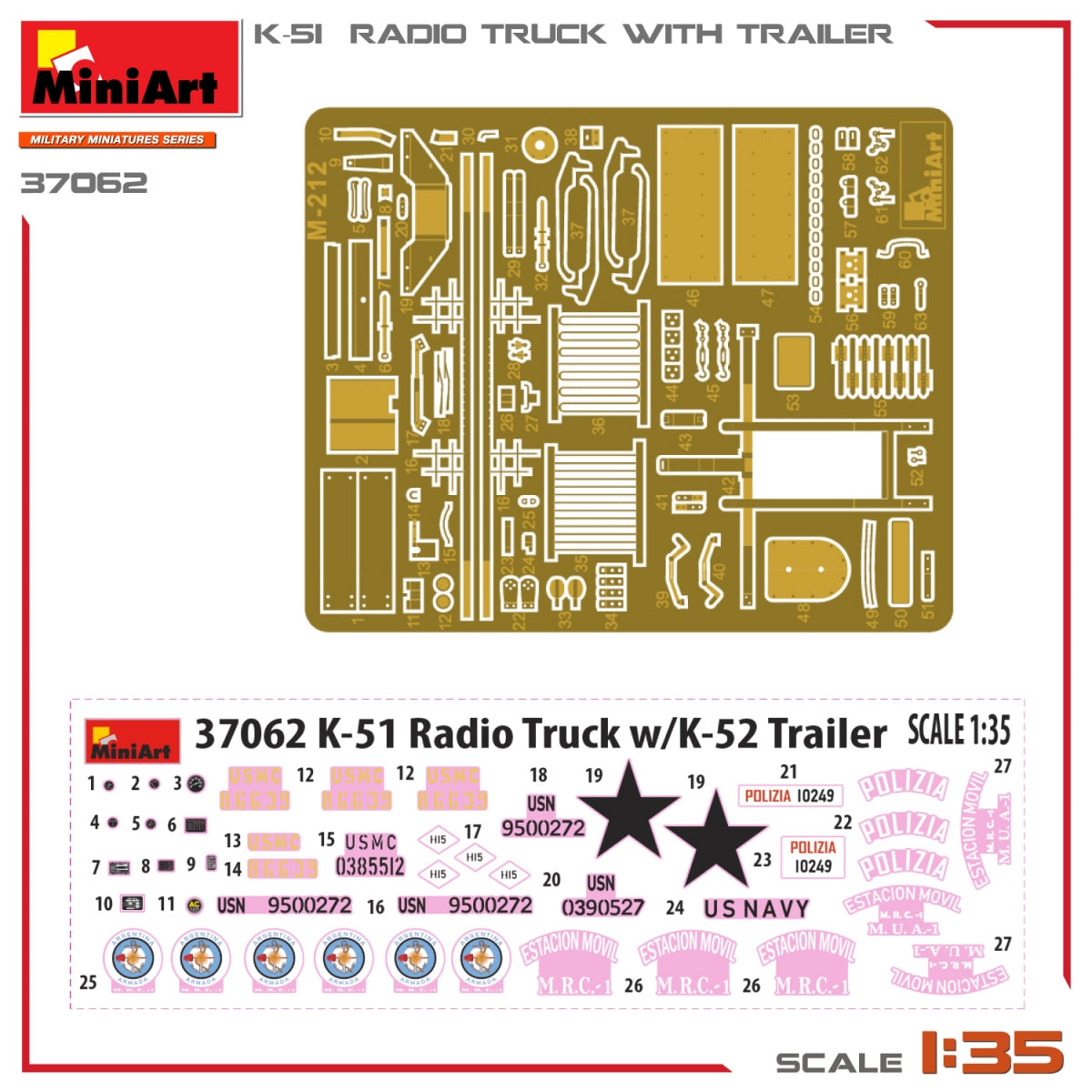Miniart 37062 K-51 RADIO TRUCK WITH TRAILER 1/35 – Bild 2